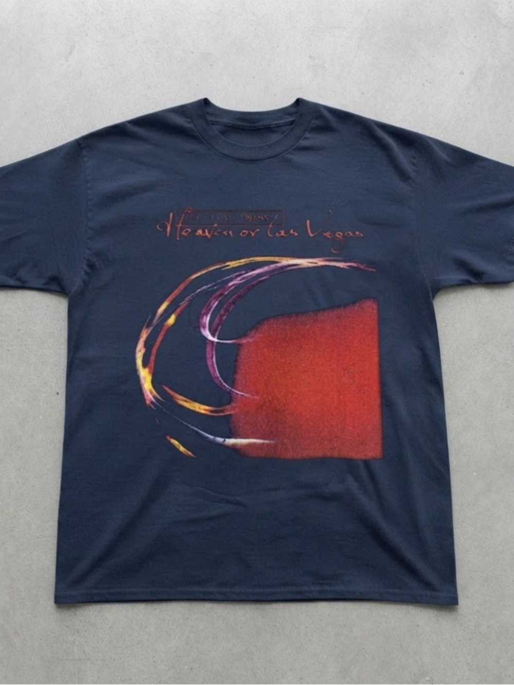 Cocteau Twins Heaven or Las Vegas Graphic Print Navy Gildan T-Shirt